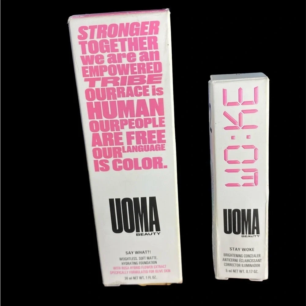 NIB WOKE BY UOMA FOUNDATION AND CONCEALER HONEY HONEY T3W and T1
